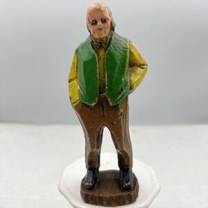 VTG Mid-Century 1940's Syroco Wood Hand Painted Folk Art "Old Man" Figurine